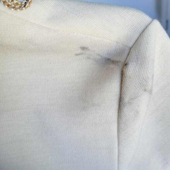 Vintage 1970s Embroidered Cream Dress Small - Picture 11 of 12